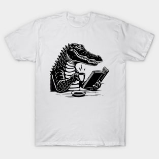 Funny Bookworm Alligator Vintage T-Shirt